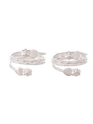 Setb of 2 silver plated bichiya toe rings 3