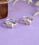 Silver plated elephant handcrafted toe ring for women