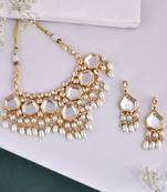 Gold plated kundan jewellery set
