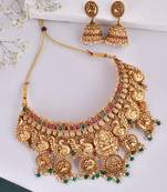 design fancy pearl choker traditional temple necklace jewellery set for women