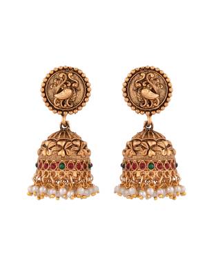 design fancy pearl choker traditional temple necklace jewellery set for women 4