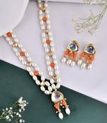 Kundan multi layers necklace earring for women