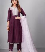 Premium cotton silk organza with lucknowi style embroidery and embroidered dupatta