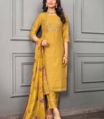 Premium coton silk salwar kameez embroidery & digital print salwar suit