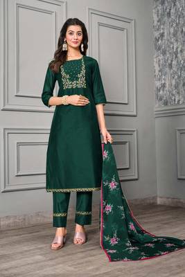Premium coton silk salwar kameez embroidery & digital print salwar suit 1