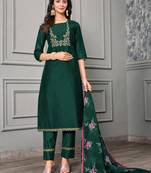 Premium coton silk salwar kameez embroidery & digital print salwar suit