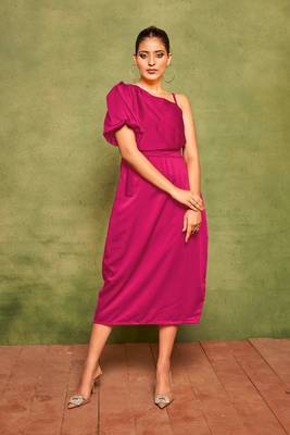 Pink velvet bodycon midi dress 3
