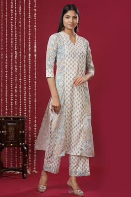 Mokshi women's printed rayon kurta with palazzo 1