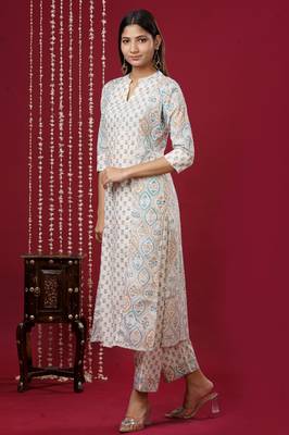 Mokshi women's printed rayon kurta with palazzo 3