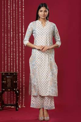 Mokshi women's printed rayon kurta with palazzo 4