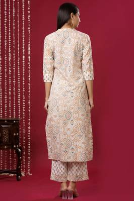 Mokshi women's printed rayon kurta with palazzo 2