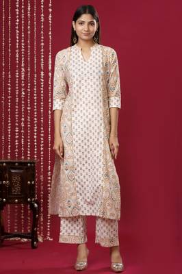 Mokshi women's printed rayon kurta with palazzo 4