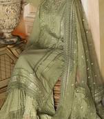 Light green pakistani suit with sequence embroidery work