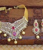 Gold platted cz necklace set