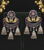 Rani color premium oxidised two tone earrings