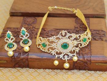 Gold platted cz necklace set 1