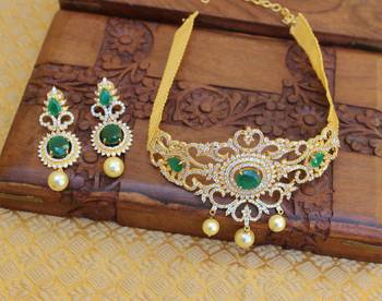 Gold platted cz necklace set 2