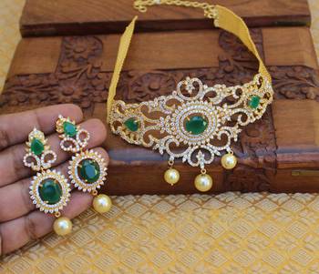 Gold platted cz necklace set 3