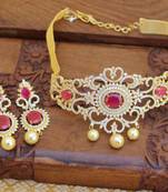 Gold platted cz necklace set