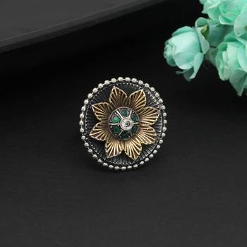 Green color premium oxidised rings 2