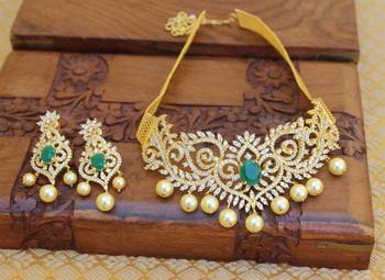 Gold platted cz necklace set 1