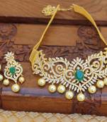 Gold platted cz necklace set