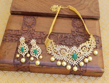 Gold platted cz necklace set 2