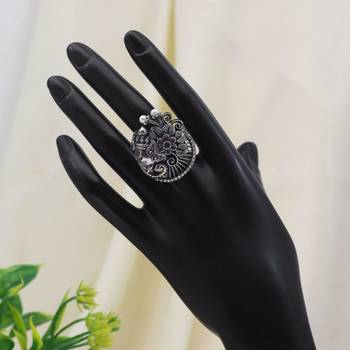 Multi color lord ganesha premium oxidised rings 1