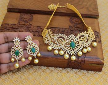 Gold platted cz necklace set 3