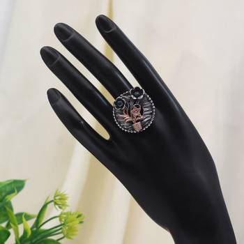 Green color premium oxidised rings 1