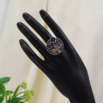 Rani color premium oxidised rings 1