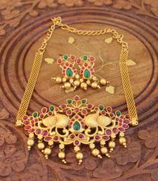 Matte finish peacock necklace set
