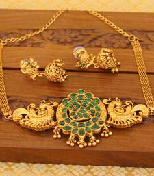 Matte finish peacock necklace set