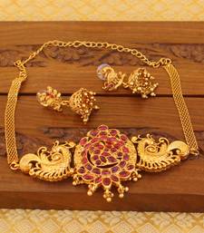 Matte finish peacock necklace set