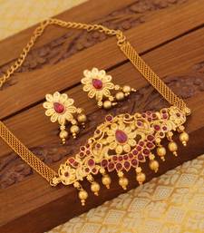 Matte finish peacock necklace set
