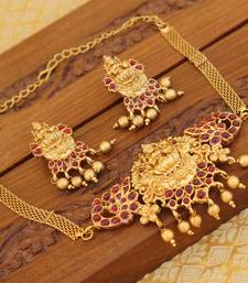 Matte finish Lakshmi necklace set