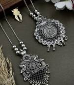 Oxidised silver chain pendant (combo of 2)