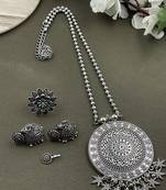 Oxidised silver chain pendant combo