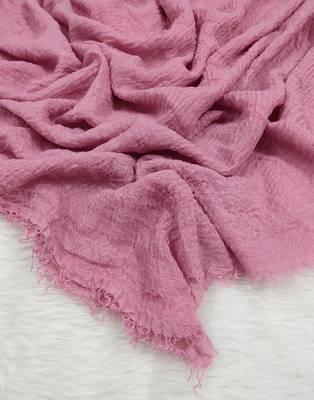 Ana pink cotton crinkle hijab - ultra light and soft scarf with broad coverage for casual wear 2