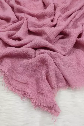 Ana pink cotton crinkle hijab - ultra light and soft scarf with broad coverage for casual wear