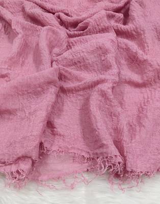 Ana pink cotton crinkle hijab - ultra light and soft scarf with broad coverage for casual wear 3