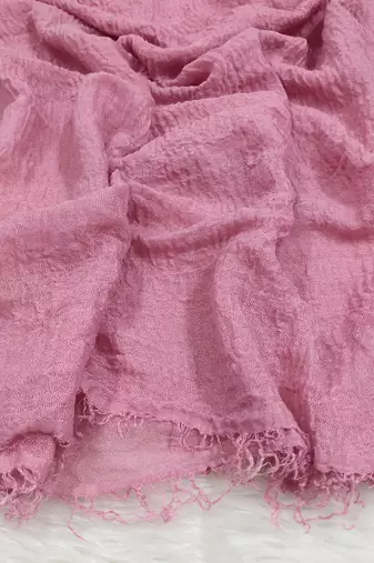 Ana pink cotton crinkle hijab - ultra light and soft scarf with broad coverage for casual wear