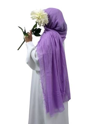 Ana lavender cotton crinkle hijab - ultra-light scarf with broad coverage for everyday elegance 1
