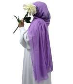 Ana lavender cotton crinkle hijab - ultra-light scarf with broad coverage for everyday elegance