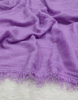Ana lavender cotton crinkle hijab - ultra-light scarf with broad coverage for everyday elegance 3