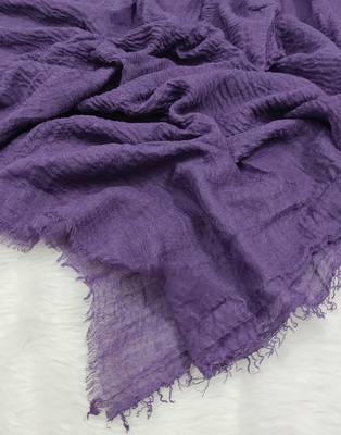 Ana purple cotton crinkle hijab - lightweight and soft scarf for versatile ethnic wear 2