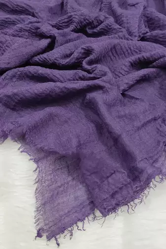 Ana purple cotton crinkle hijab - lightweight and soft scarf for versatile ethnic wear