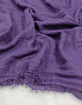 Ana purple cotton crinkle hijab - lightweight and soft scarf for versatile ethnic wear 3