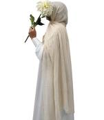 Ana cream cotton crinkle hijab - lightweight, soft, and versatile scarf for modest fashion