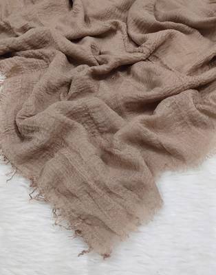 Ana taupe cotton crinkle hijab - lightweight and comfortable scarf for modest daily wear 2